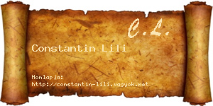 Constantin Lili névjegykártya
